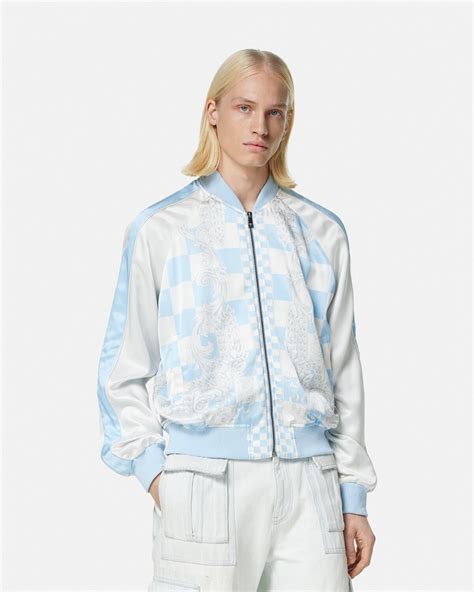 versace tribal medusa bomber jacket|Medusa Contrasto Bomber Jacket Blue,Print .